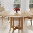 thumbnail image 2 of Cinna 60" Soild Wood Dining Table Rattan Round Kitchen Table, Oak, 2 of 6