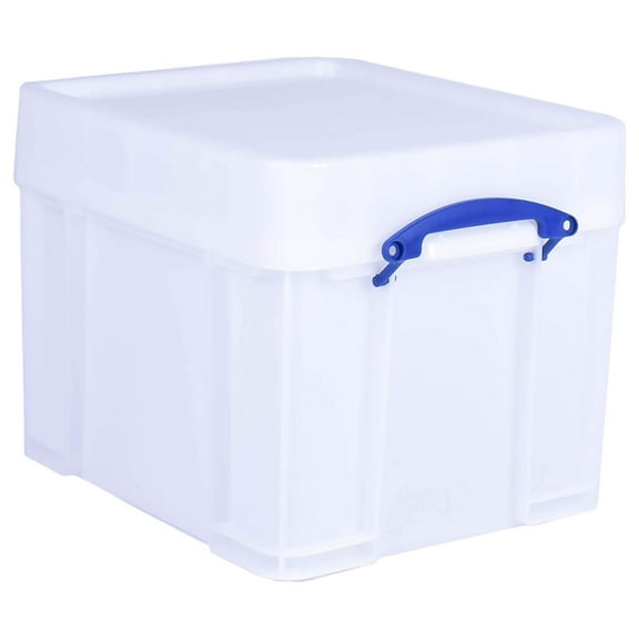 Open Box Really Useful Box 35lt Strong Plastic Storage Box w/XL Lid, White