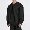 thumbnail image 2 of Atogsazn Men's Oversized Sweatshirt Casual Long Sleeve Pullover Sweatshirts Crew Neck Jogger Tops Outerwear 06-Black XXXL Fashion, 2 of 9