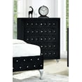 thumbnail image 5 of Modern 6Pc King Size Bed Dresser Mirror Nightstand Chest Set Master Bedroom Furniture Black Velvet, 5 of 5