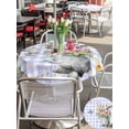 thumbnail image 4 of Outdoor Tablecloth with Umbrella Hole and Zipper, Happy Easter Round Table Cloth 60 Inch Waterproof Tablecloth, Cute Bunny Spring Flowers Butterfly Purple Plaid Picnic Table Cover for Patio Camping, 4 of 7