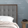 thumbnail image 3 of DG Casa Soloman Mid Century Modern Upholstered Platform Bed Frame, King Size, Gray, 3 of 11