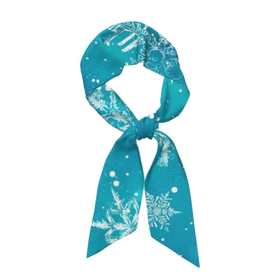 Cauagu Christmas Snow Pattern Scarf for Women,Neck Scarf Women's Wrap Scarf Head Shawl Long Scarf Accessory Scarf Fall Gift