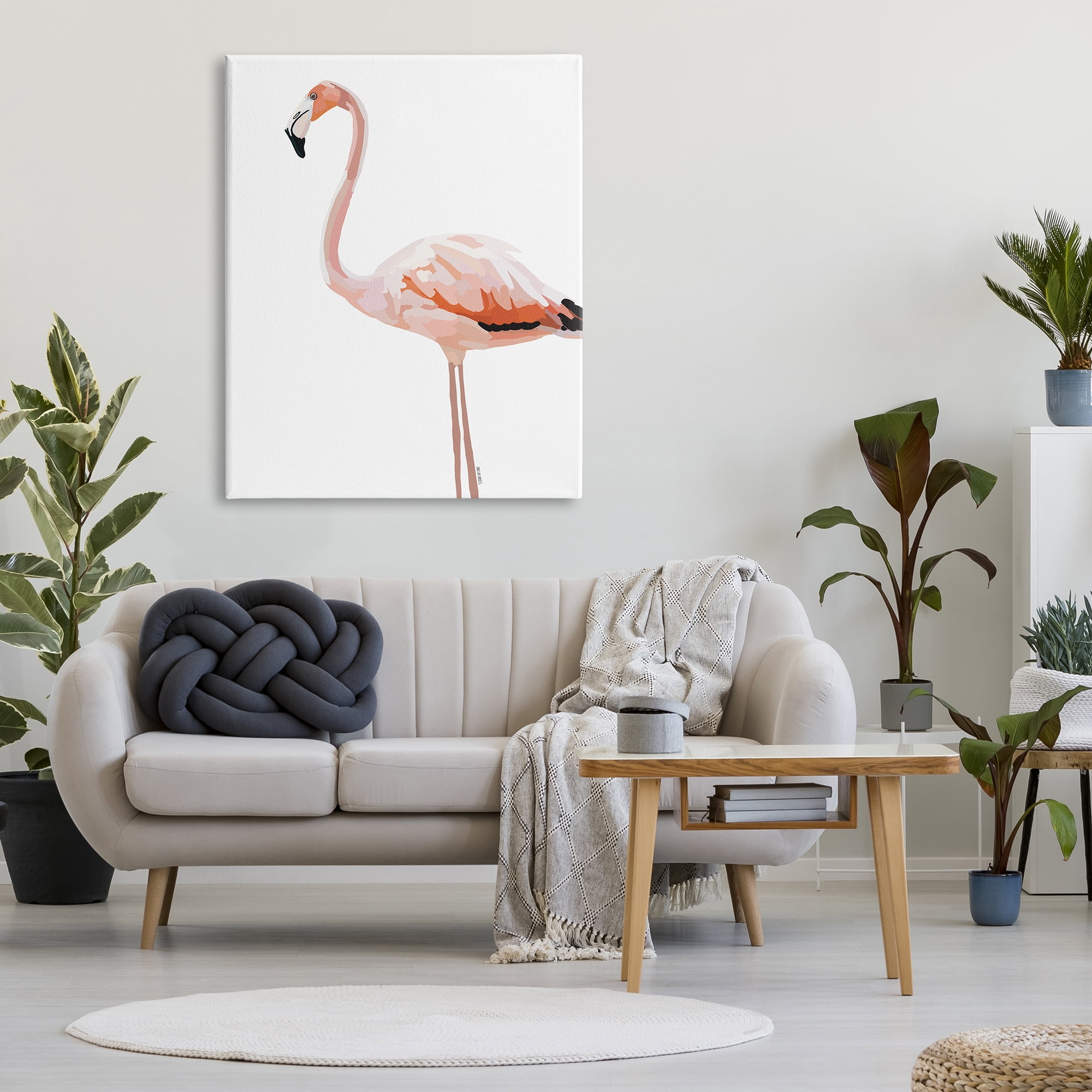 Stupell Industries Tropical Pink Flamingo Bird Casual Animal Design Graphic Art Gallery Wrapped Canvas Print Wall Art, Design by Amelia Noyes