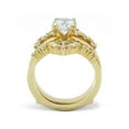 thumbnail image 2 of 1.88 Ct Cz 14K Gold Plated Stainless Steel 3 Piece Wedding Ring Set Size 9, 2 of 3