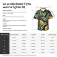 thumbnail image 5 of Kll Men'S Hawaiian Shirt Short Sleeve Button Down Beach Shirts-Hand Drawn Citrus Fruits Elegant Lemons, 5 of 7