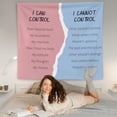 thumbnail image 3 of Pink and Blue Mental Health Tapestry Wall Hanging, Therapy Office Decor, I Can Cannot Control Mental Health Wall Blanket Decor for Therapist Counselor Office Classroom, 50x60 Inch, 3 of 6