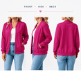 thumbnail image 6 of LLYWEY Women's Fleece Zip Up Sweatshirt Jacket No Hood, Long Sleeve Casual Fall Outerwear with Side Pockets, Pinky, M, 6 of 9