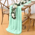 thumbnail image 2 of Green Mint Green 100% Chiffon Table Runner 29x120 Inches for Banquet Wedding Party Event Table Decoration, 2 of 6