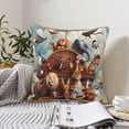 thumbnail image 6 of Fotbe Animal Filled Noahs Ark Pattern Velvet Decorative Throw Pillow Covers with Elegant Piping, Soft Plush Cushion Cover for Sofa, Bed, Car, Office-20"x20", 6 of 8