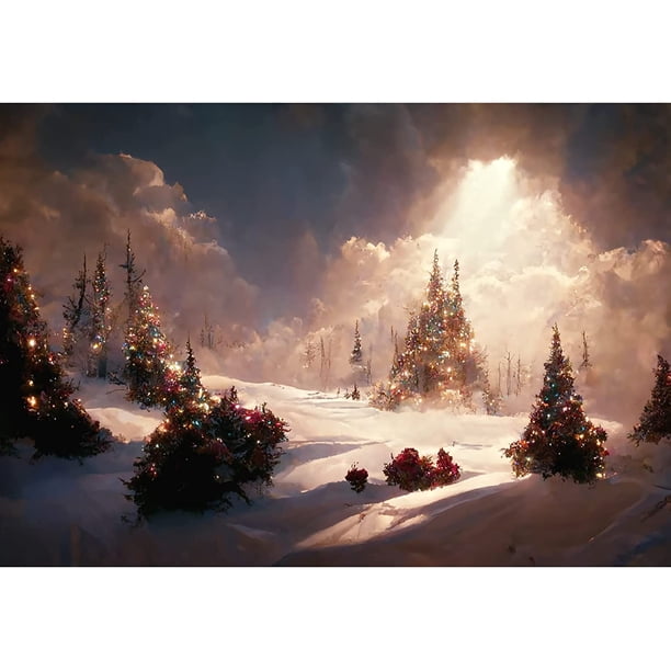 Kits de pintura de diamantes Navidad Nieve Mañana Arte de diamantes Árboles de Navidad Pintura de diamantes Decoraciones navideñas Decoración para el hogar Kits de pintura de diamantes 5D para adultos 16 × 12 pulgadas Rojo Verde