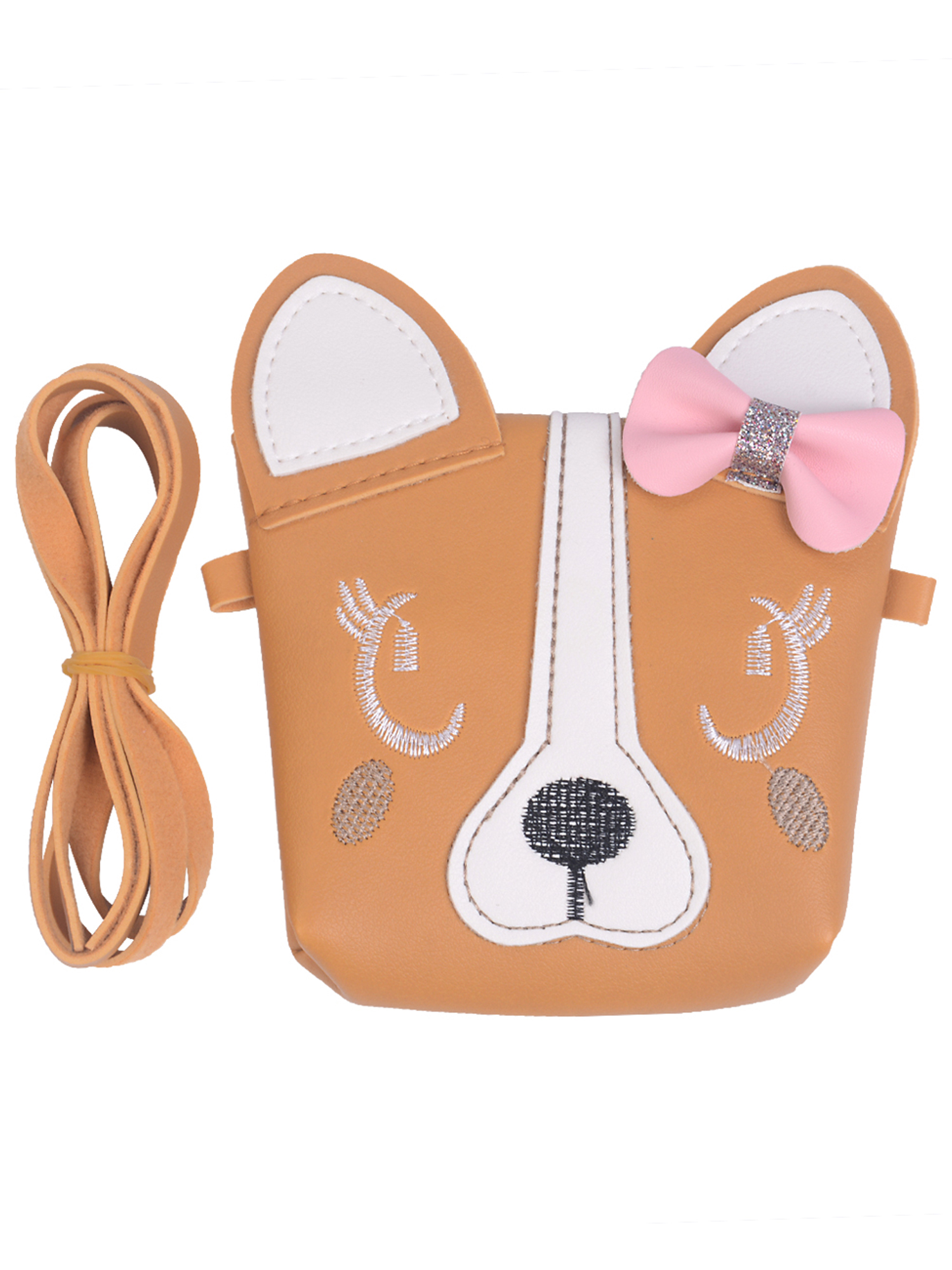 Girls Purses Cute Bowknot Dog Shoulder Crossbody Bag Tote for Kids