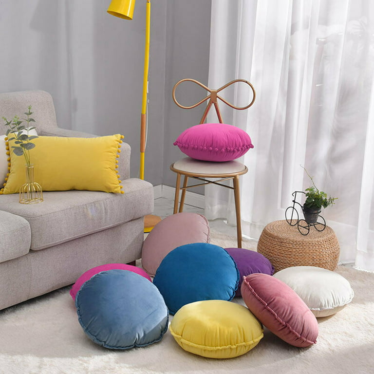 YouLoveIt 18 Round Seat Cushion Velvet Pillow Floor Cushion Home  Decoration Chair Pad Cushion for Sofa Chair Bed Car Comfort Floor Pillow