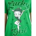 thumbnail image 4 of Betty Boop Women's St. Patrick's Day Graphic Tee with Short Sleeves, Sizes XXS-XXL, 4 of 5