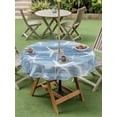 thumbnail image 3 of Outdoor Tablecloth with Umbrella Hole & Zipper, Blue Coastal Starfish Round Tablecloth 54 Inch, Nautical Summer Beach Ocean Patio Table Cover Waterproof Table Cloth for Picnic/Party, 3 of 7