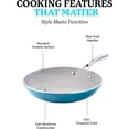thumbnail image 3 of Gotham Steel Ocean Blue 10 Inch Ceramic Nonstick Aluminum Frying Pan Dishwasher Safe Oven Safe Skillet, 3 of 8