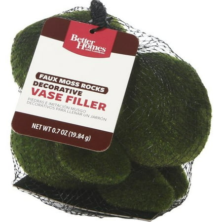 Better Homes and Gardens Faux Moss Rock Vase Fillers, Green