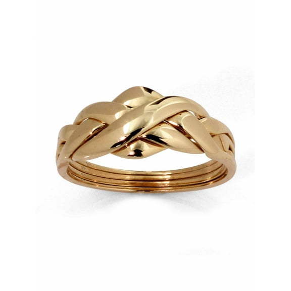 PalmBeach Jewelry Commitment Symbol Braided Puzzle Ring in Solid 10k Yellow Gold