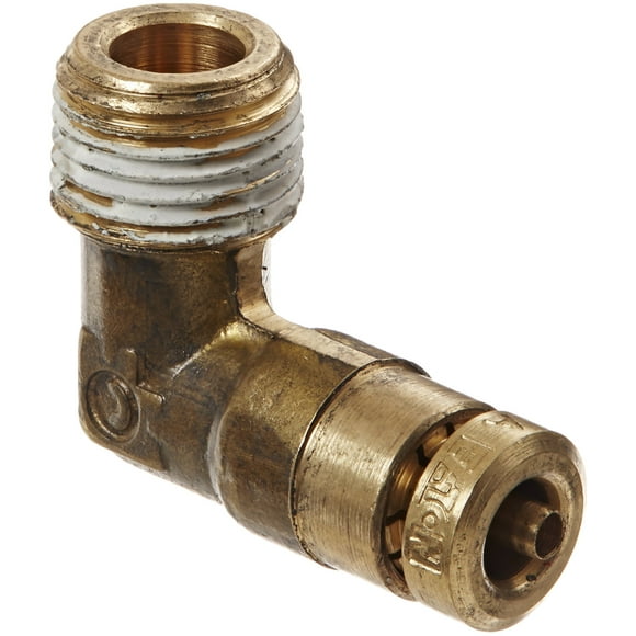 Eaton Weatherhead 1869X2.5 Brass CA360 D.O.T. Air Brake Tube Fitting, 90 Degree Elbow, 1/8" NPT Male x 5/32" Tube OD