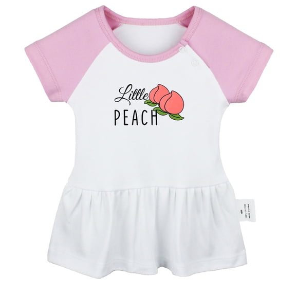 iDzn Little Peach Novelty Dresses For Baby, Newborn Babies Skirts, Infant Princess Dress, 0-24M Kids Graphic Clothes (Pink Raglan Dresses, 0-6 Months)