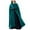 Blue, variant on UJNDER Hooded Long Women Cape Winter Casual Overcoat Fashion Button Cloak Wool Coat Coats for Women Blue XL