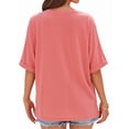 thumbnail image 3 of MOYIKO Oversized T shirts for Women V Neck Short Sleeve Loose Tees Summer Casual Basic Tops, 3 of 7