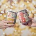 thumbnail image 2 of 12oz Stemless Wine Tumblers Pioneer Flower Floral Print Pattern Vacuum Insulated Stainless Steel Travel Tumbler Cups Mug with Lid and Straw for Champaign,Cocktail,Beer with Cleaning Brush, 2 of 5