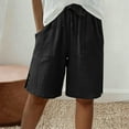 thumbnail image 2 of Women's Shorts Elastic Waist High Waist Wide Leg Knee Length Casual Summer With Pockets Workout Shorts, 2 of 6