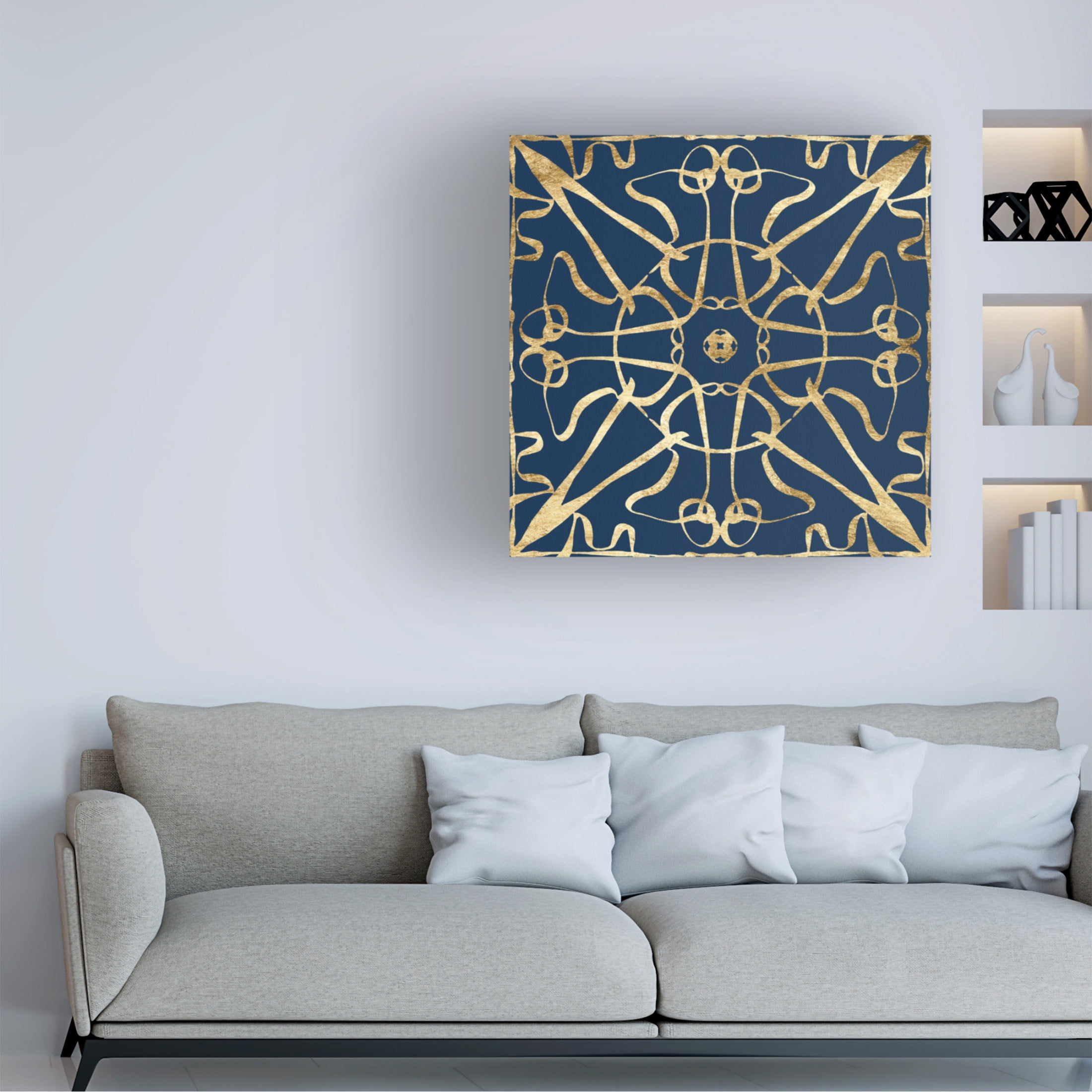 Trademark Fine Art Alonzo Saunders Motif on Blue VI Canvas Wall Art