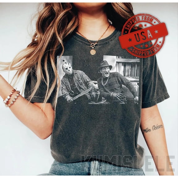 Freddy Krueger Jason Voorhees Shirt, Vintage Horror Movie T-shirt