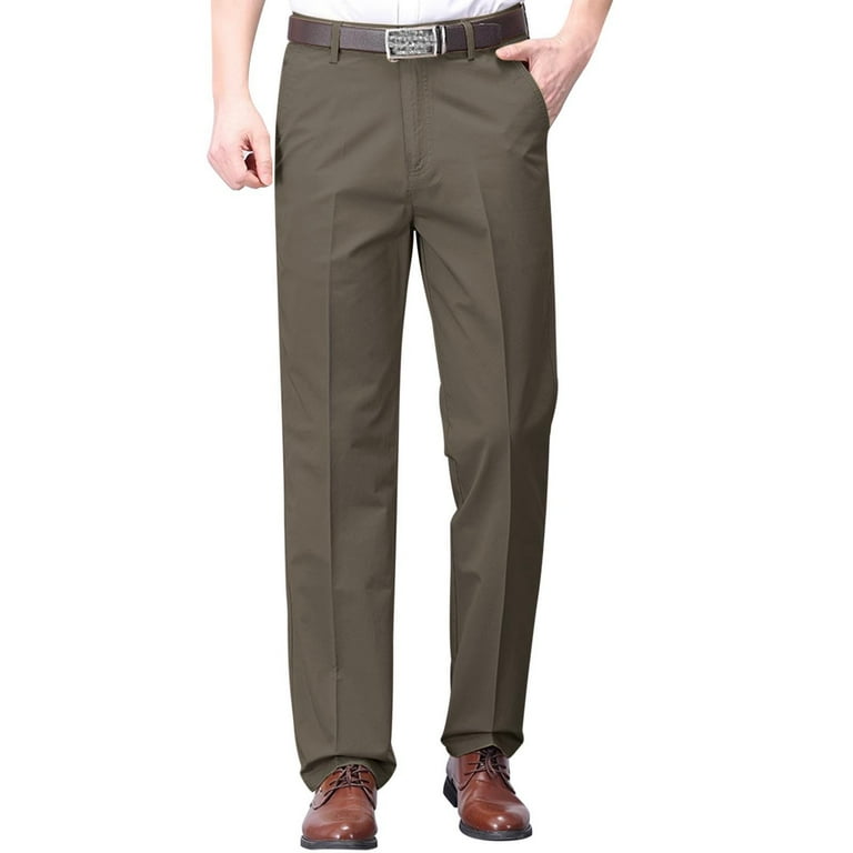 men's no iron dress pant green color classic fit Forest Green Pants