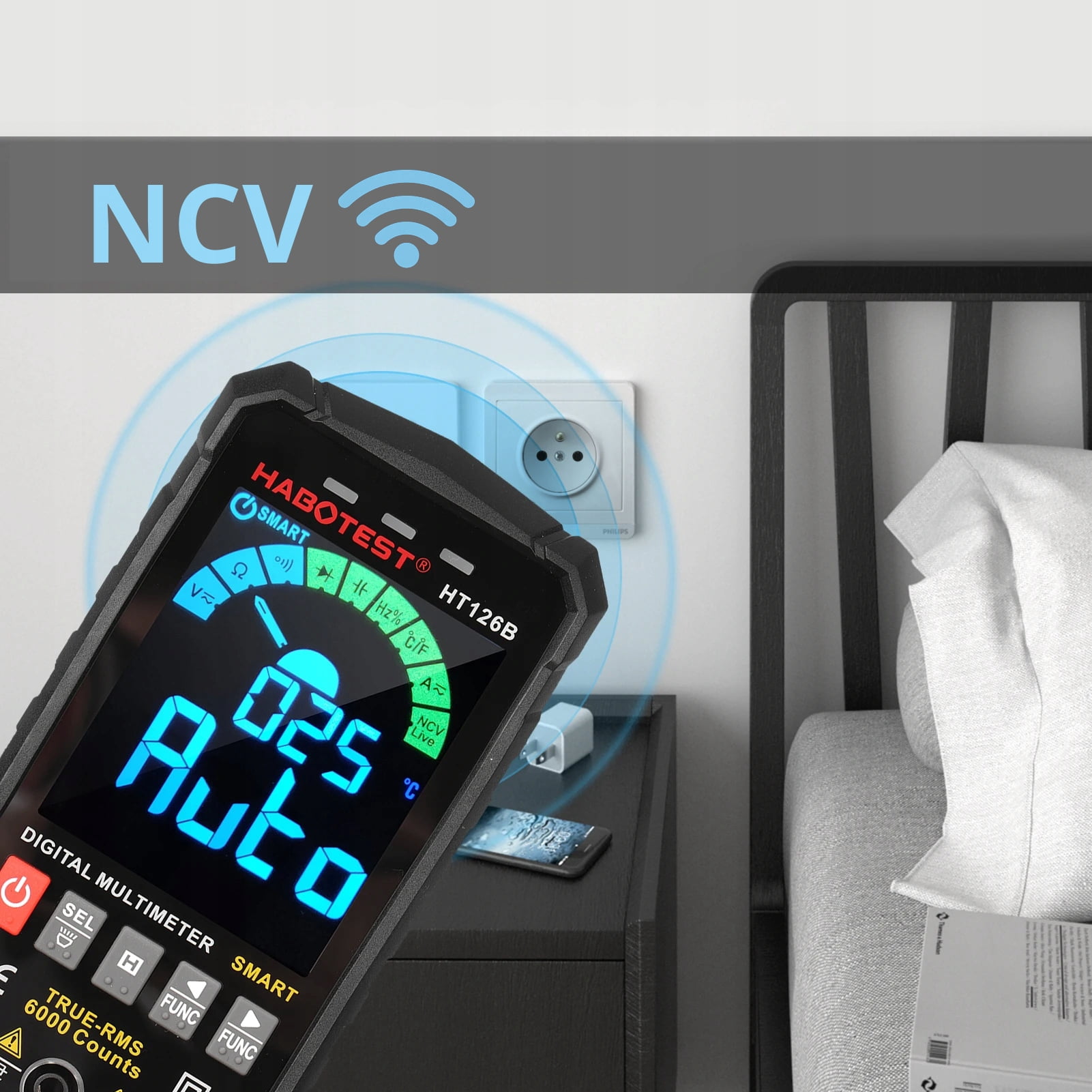 HT126B multimeter digital high-precision electrical automatic intelligent anti-burn digital display multimeter