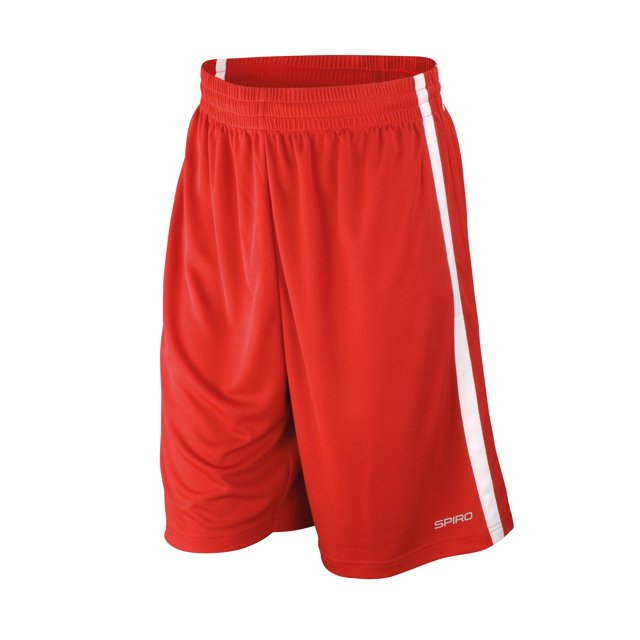 Spiro - Pantalones cortos de baloncesto secado rápido hombre caballero (Azul royal/Blanco)