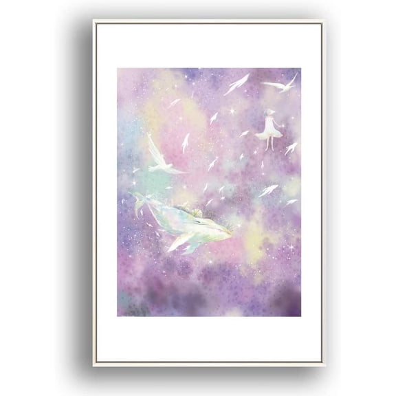IDEA4WALL Framed Canvas Wall Art for Living Room, Bedroom Whale Canvas Prints for Modern Home Decoration Ready to Hang