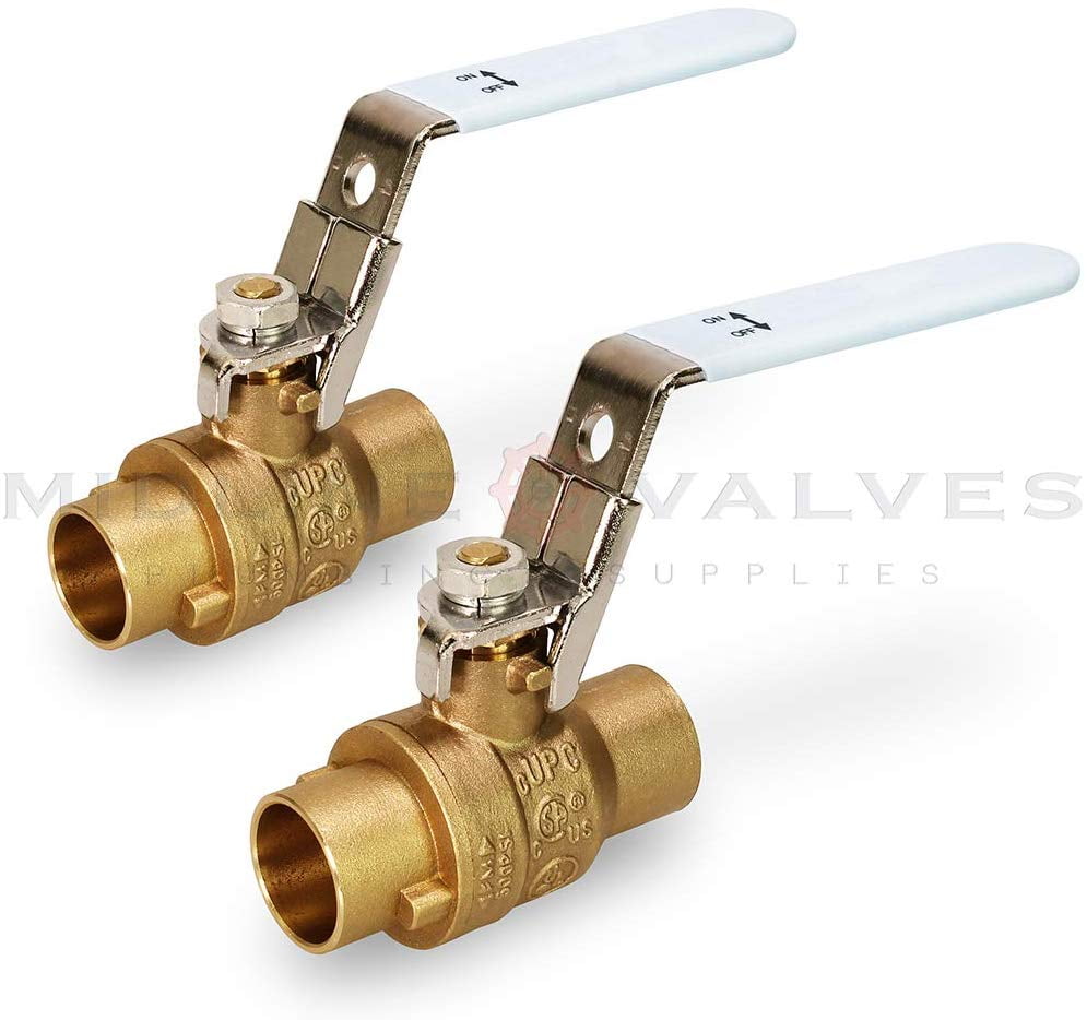 3 in. SWT x 3 in. SWT Premium Brass Full Port Ball Valve with Lock