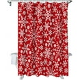 thumbnail image 2 of Christmas Shower Curtain Christmas Snowflake Shower Curtains for Bathroom Decor Merry Christmas Winter Red Christmas Decoration Bath Curtains Sets with Hooks Waterproof, 72x72 in, 2 of 6
