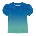 thumbnail image 2 of ATOGUTA Girls Tee Shirts Graphic Tees Short Sleeve Tshirts Crewneck Cute Summer Casual Basic Tops for Kids Teen Size 4T-15, Blue, 2 of 6