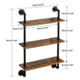 thumbnail image 4 of Xinwanna Wall Mounted Storage Rack, Industrial Pipe Shelf Bracket, 3 Tiers Retro DIY Bookshelf Floating Shelf for Office, Living Room, Bedroom, Smooth Edge Easy Assembly, 4 of 11