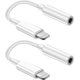 thumbnail image 1 of Adaptador Lightning a Cotor de Auricular de 3,5 mm, Adaptador de Auricular HiFi, Coatible con iPhone 14/13/12/11/X/8/Pad/i-OS, 2 Unidad, Color Plateado y Blao, 1 of 5