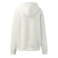 thumbnail image 2 of Vedolay Hoodies Women 2023 Half Zip Oversized Sweatshirts Long Sleeve Cropped Pullover Workout Warm Tops,White XXL, 2 of 4