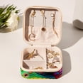 thumbnail image 6 of Chameleon Travel Portable Square Jewelry Box Earring Necklace Bracelet Holder Organizer Display Case Stand Decorative Box Storage Box, 6 of 6