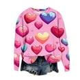 thumbnail image 3 of qucoqpe Valentine's Day Womens Tops Fashion Heart Printed Crew Neck Pullover Shirts Long Sleeve Sweatshirts, 3 of 5