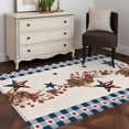thumbnail image 3 of 3'x5' Rug for Living Room Bedroom, Independence Day Washable Area Rugs Non-Slip Carpet Mats, Red Blue Stars Stripes Flag Wood Plaid Indoor Low Pile Area Rug Runner for Kitchen, Mudroom, 3 of 8
