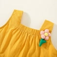 thumbnail image 5 of Inadays Baby Girl Clothes Summer Cotton Outfits Ruffle Hem Sleeveless Shirt Kid Flower Tops Vest Short Set 2pcs Outfits for Girl Infant Toddler Baby, Yellow, 12-18M, 5 of 11