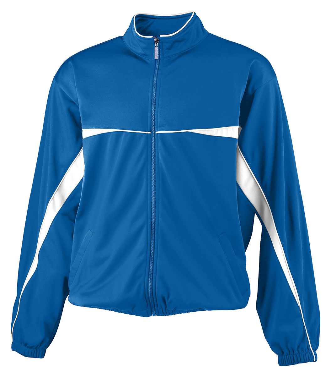 Augusta 4371A Youth Two-Color Brushed Tricot Jacket - Royal & White ...