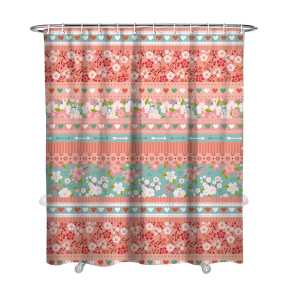 Waterproof Pioneer Pieced Patchwork Shower Curtain 72x84 Inch Bohemian Style Colorful Floral Polyester Unique Shower Curtain for Bathroom Hotel Home Decor with 12 Plastic Hooks