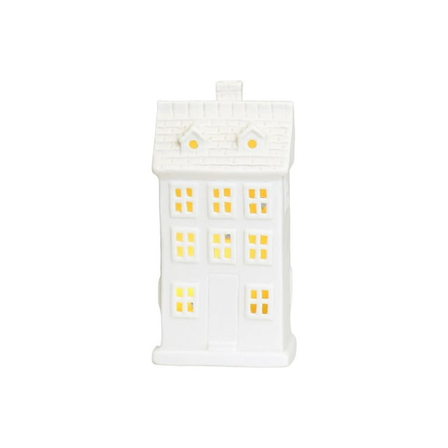 lionlar House Shape LED Hollow Light Ceramic Decorative Creative for Table Party Dining A