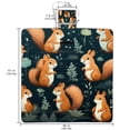 thumbnail image 2 of Squirrel Portable Canvas Picnic Blanket Waterproof Backing for Outdoor Travel - Foldable and Compact Mat for Camping and Beach - Blue Stripe Pattern - Easy to Clean and Durable Materials, 2 of 6