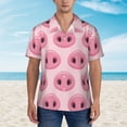 thumbnail image 4 of Lsque Pig Nose pattern Hawaiian Shirt for Men, Unisex Summer Beach Casual Short Sleeve Button Down Shirts-Small, 4 of 9