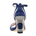 thumbnail image 4 of FSJ Women Open Toe Chic Unique Sandal Ankle Strap Chunky Block High Thick Heels Wedding Party Ballroom Prom Shoes Size 9.5 Blue, 4 of 5